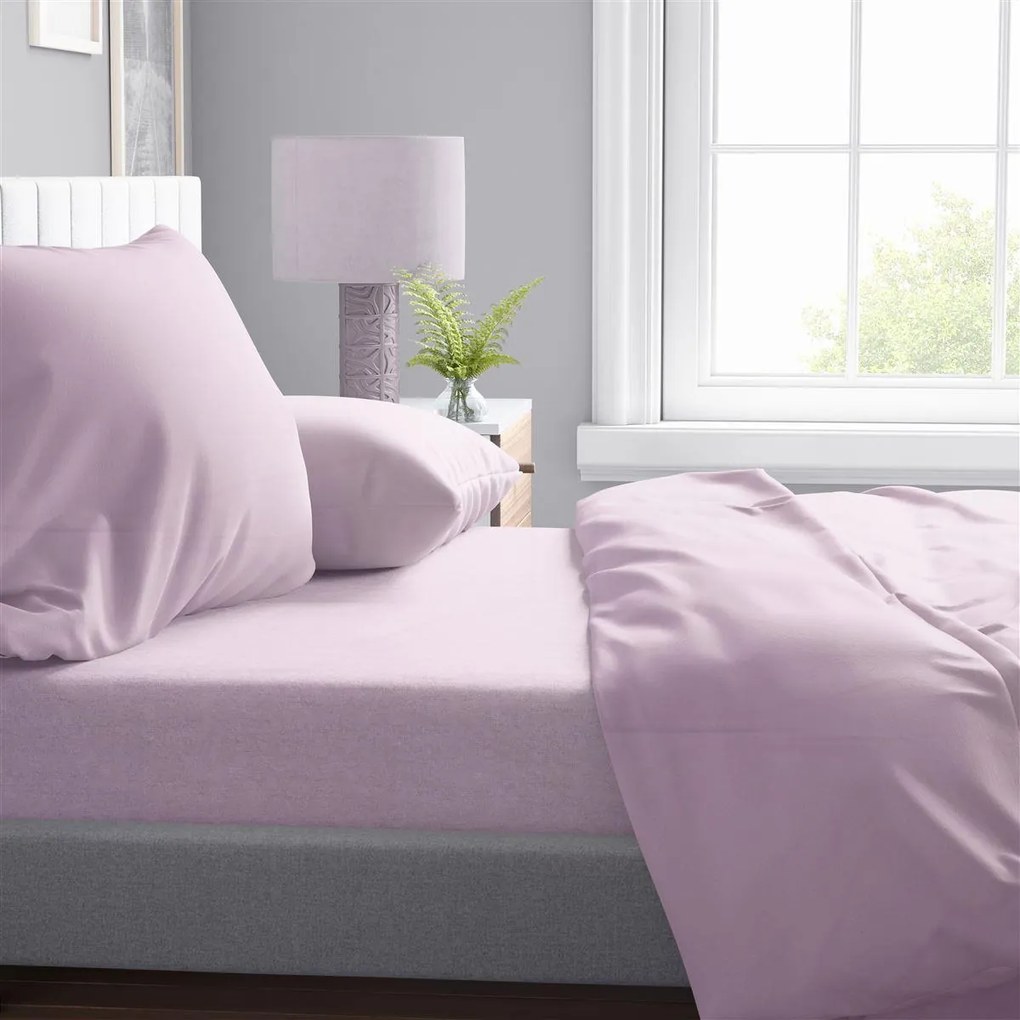 Σεντόνι Μεμονωμένο Βαμβακερό King 240x270εκ. Solid 506 Light Purple DimCol 33122025015