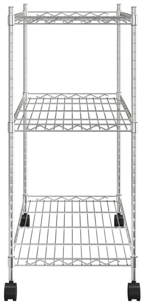 ΡΑΦΙΕΡΑ 3 ΕΠΙΠΕΔΩΝ ΜΕ ΤΡΟΧΟΥΣ ΧΡΩΜΕ 60X35X81 ΕΚ. 150 Κ. 324625