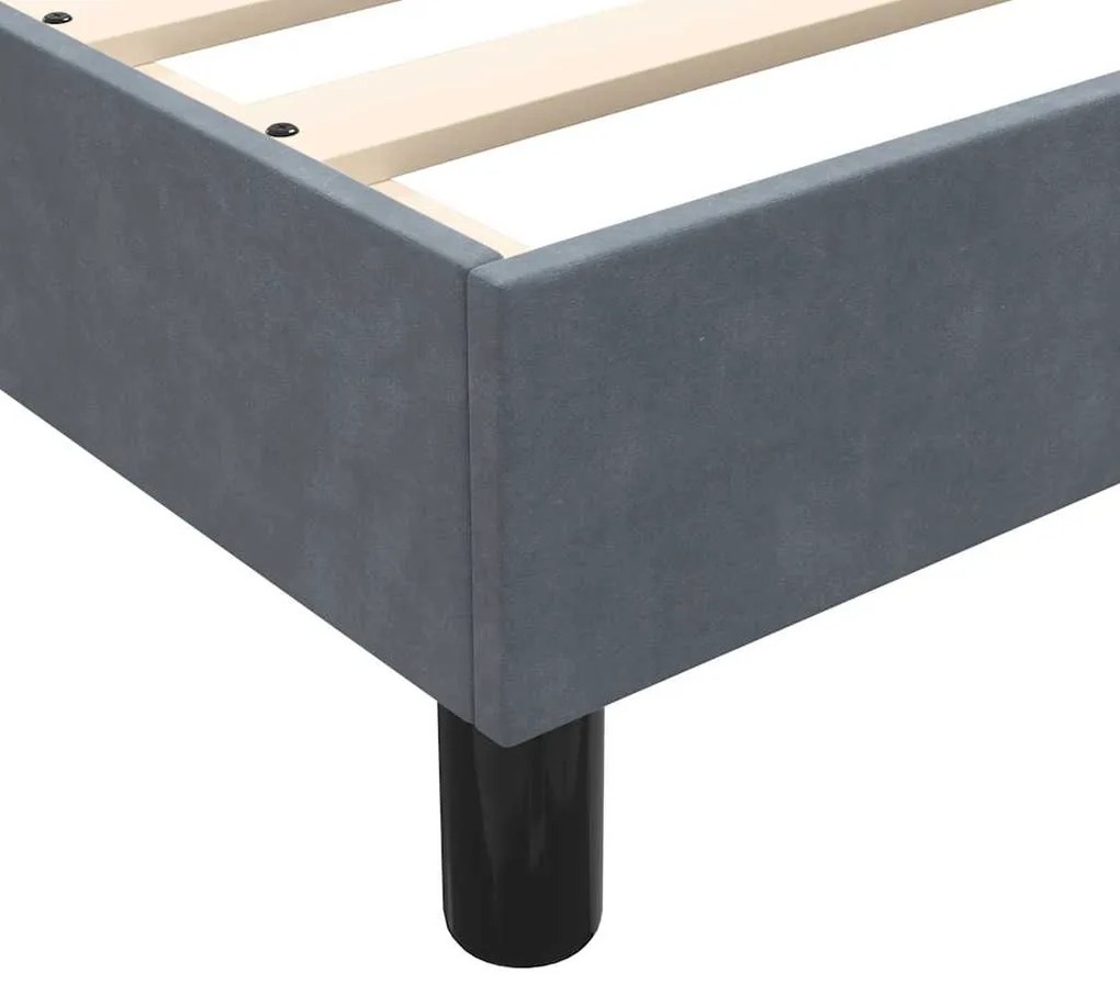 BOX SPRING ΚΡΕΒΑΤΙ ΜΕ ΣΤΡΩΜΑ ΣΚΟΥΡΟ ΓΚΡΙ 140X220 CM ΒΕΛΟΥΔΙΝΟ 3316162