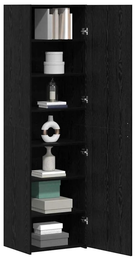 vidaXL Highboard Μαύρη δρυς 50 x 42.5 x 185 εκ. Επεξεργασμένο ξύλο