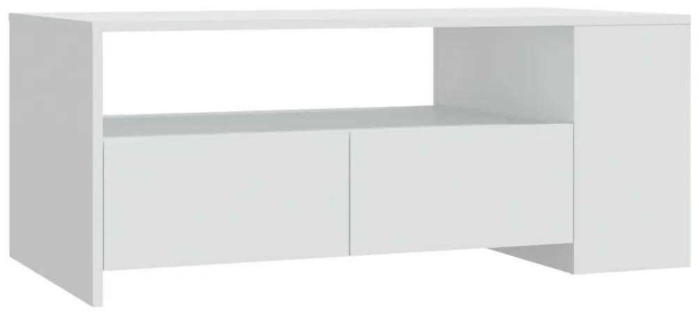 Τραπεζάκι Σαλονιού Λευκό 102 x 55 x 42 εκ. από Επεξεργ. Ξύλο - Λευκό