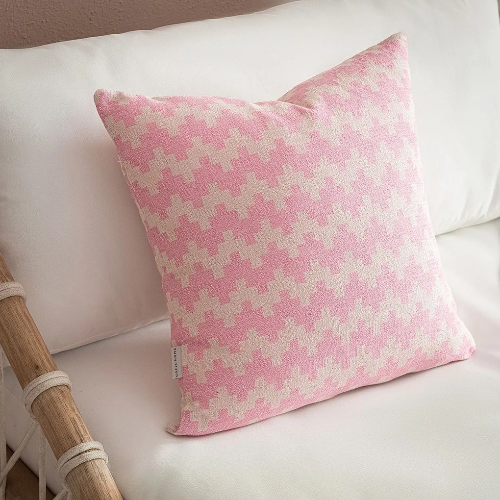 Μαξιλαροθήκη Διακοσμητική Summer Waves 466/ 23 Gum Pink Gofis Home 50Χ50 Βαμβάκι-Πολυέστερ