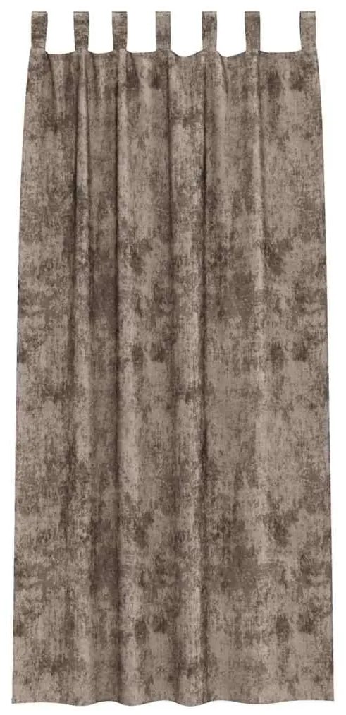 vidaXL Κουρτίνα με κουρτίνες 2 pcs Καπουτσίνο 225 x 140 εκ. Βελούδο