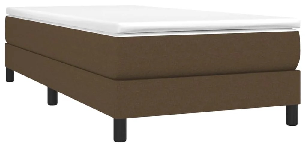 vidaXL Κρεβάτι Boxspring με Στρώμα Σκούρο Καφέ 90x200 εκ. Υφασμάτινο