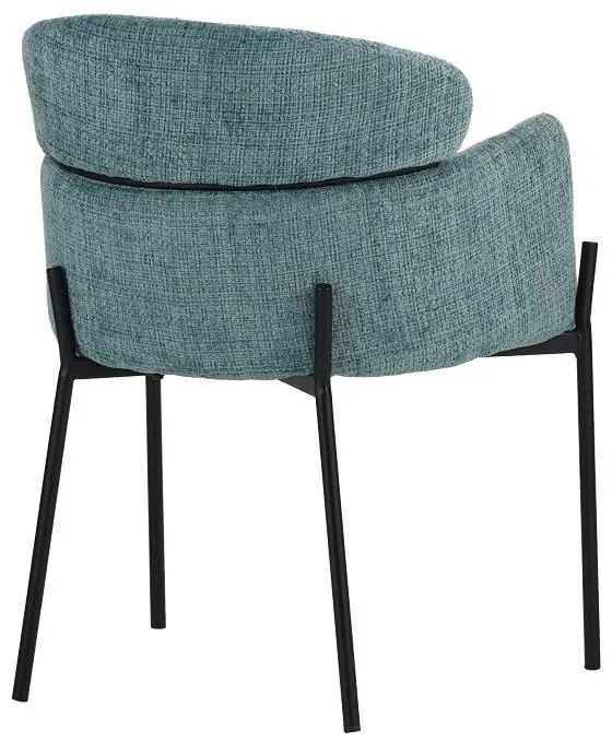 Καρέκλα - Πολυθρόνα Tolerse Inart πράσινο ύφασμα-πόδι μαύρο μέταλλο 58x57x80εκ 2αδα 58x57x80 εκ.