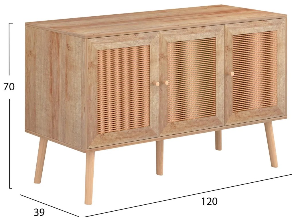 ΜΠΟΥΦΕΣ ΜΕΛΑΜΙΝΗΣ COLM- ΣΥΝΘ. RATTAN ΣΤΙΣ ΠΟΡΤΕΣ  120Χ39Χ70Υεκ.