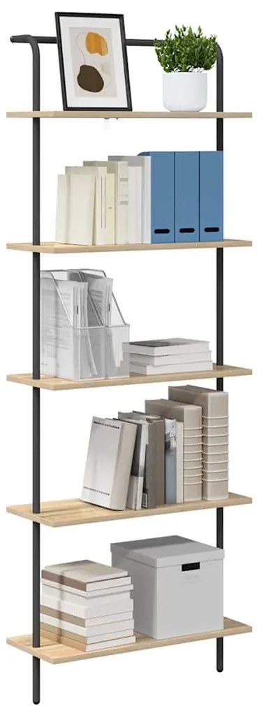 vidaXL Ράφι Βιβλίων Sonoma Δρυς 60 x 24 x 168 εκ. Επεξεργασμένο ξύλο