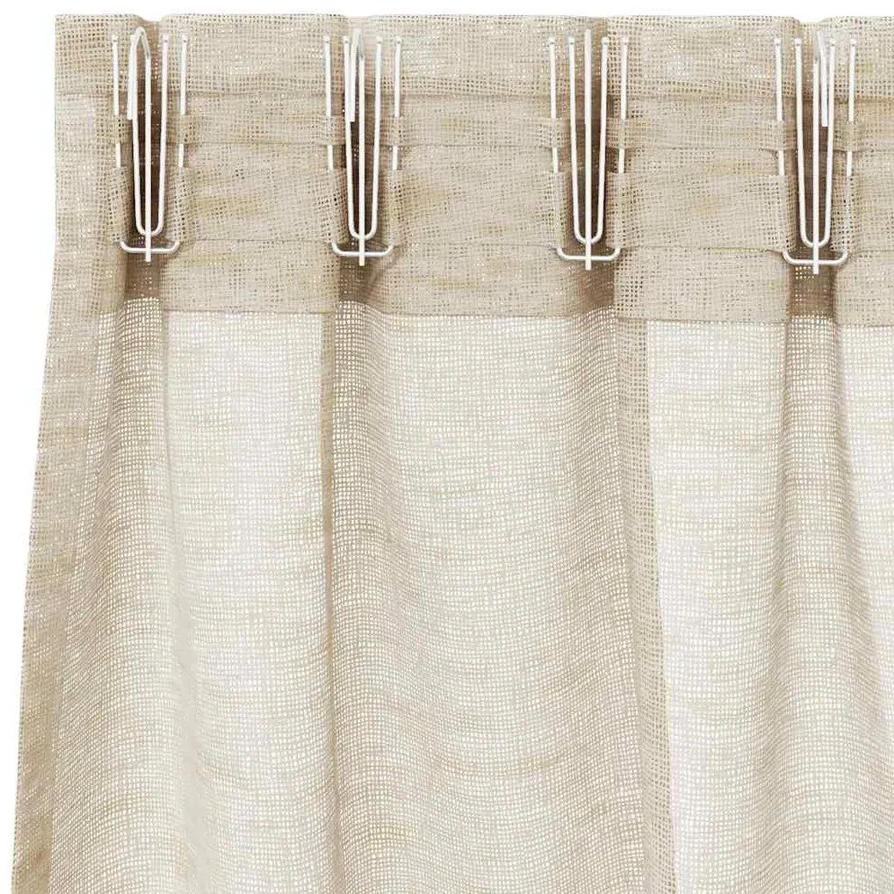 vidaXL Κουρτίνες με κουρτίνες 2 pcs Άμμος 140x175cm Πολυεστέρας