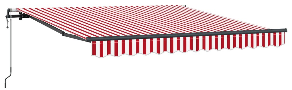 vidaXL Ανασυρόμενη τέντα κόκκινη και άσπρη 350x250 εκ.