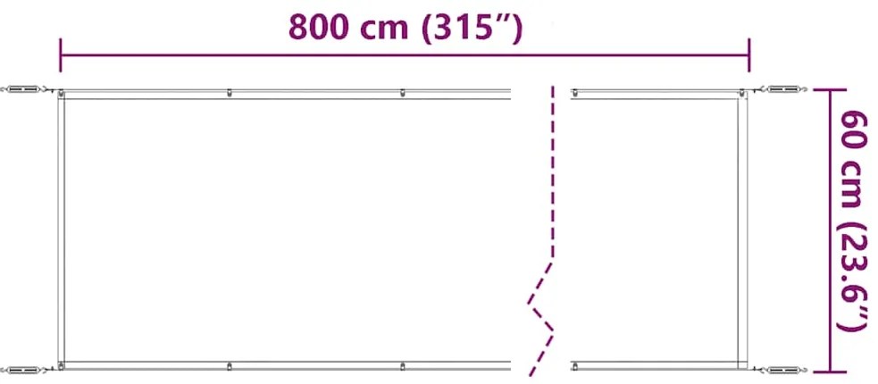 vidaXL Τέντα Κάθετη Μπλε 60 x 800 εκ. από Ύφασμα Oxford