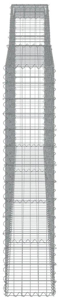 vidaXL Συρματοκιβώτια Τοξωτά 2 τεμ. 400x30x140/160 εκ. Γαλβαν. Ατσάλι