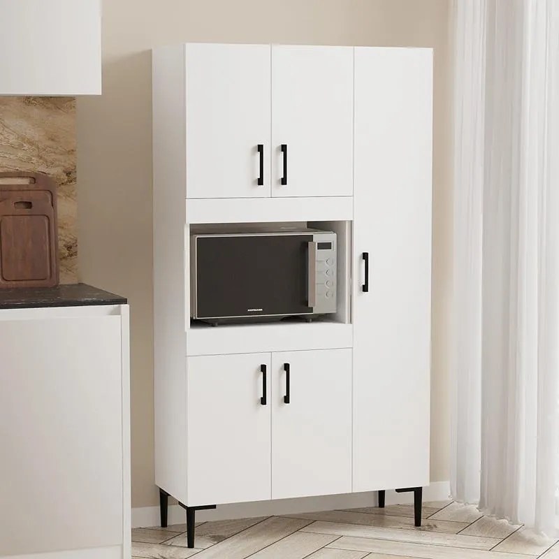 Ντουλάπα κουζίνας Defne σε λευκή απόχρωση  89x37.5x160εκ 89x37.5x160 εκ.