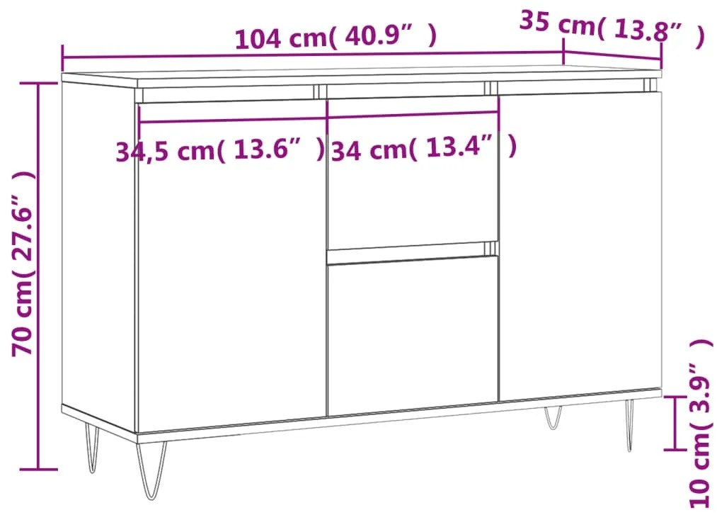 ΜΠΟΥΦΕΣ ΜΑΥΡΟΣ 104 X 35 X 70 ΕΚ. ΑΠΟ ΕΠΕΞΕΡΓΑΣΜΕΝΟ ΞΥΛΟ 827205