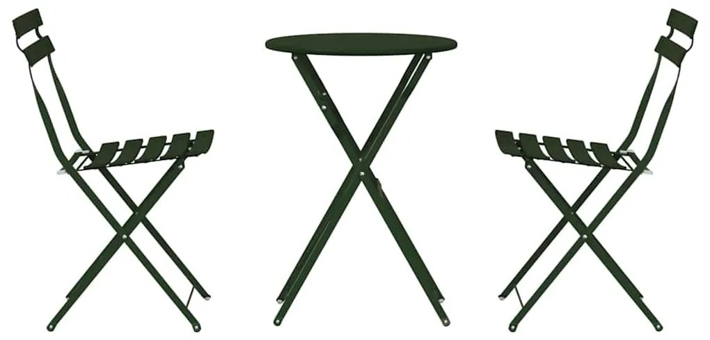 vidaXL Φορητό Σετ Μπιζερί 3 pcs Δάσος Ατσάλι