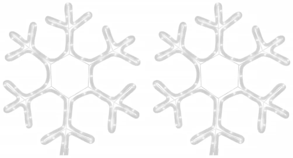 vidaXL Χριστουγ. Φιγούρες Χιονονιφάδες LED 2 τεμ. Θερμό Λευκό 38x37 εκ