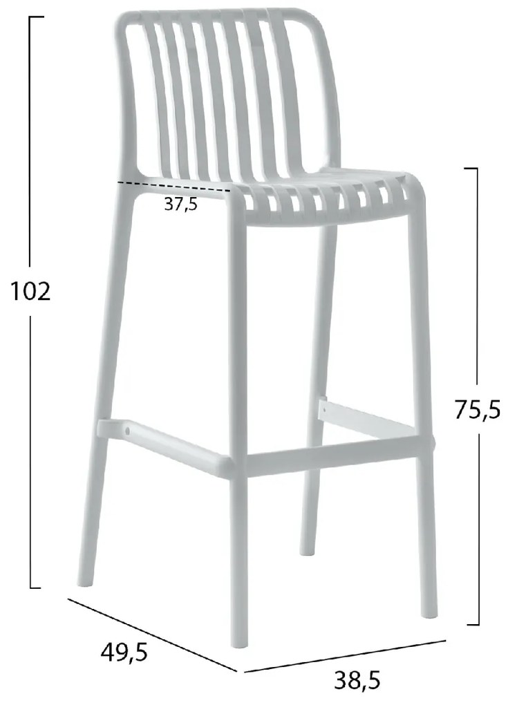 ΣΚΑΜΠΟ BAR ΠΟΛΥΠΡΟΠΥΛΕΝΙΟΥ CONVEE HM6098.01 ΛΕΥΚΟ 38,5x49,5x102Υεκ.