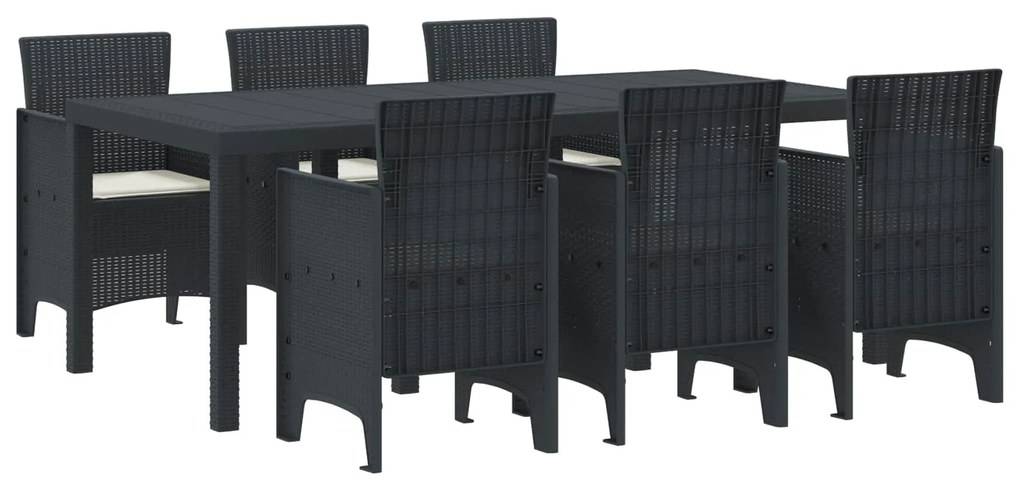 Σέτ φαγητού για κήπο 7 pcs Ανθρακί Πολυπροπυλένιο