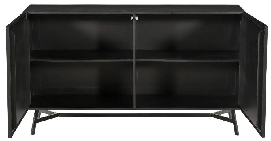 FEDI ΜΠΟΥΦΕΣ 2ΠΟΡΤΕΣ ΜΑΥΡΟ 140x45xH80cm - 05-0711