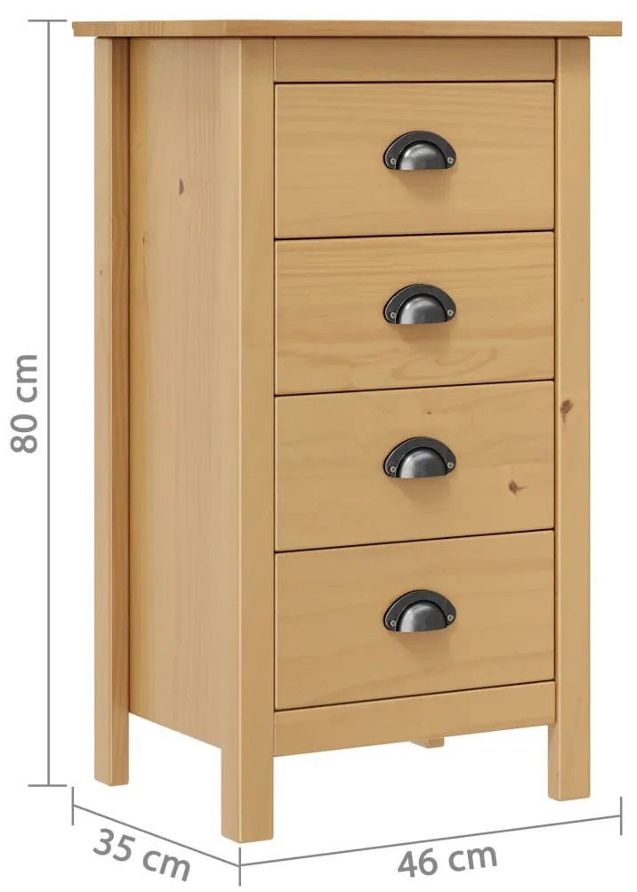 vidaXL Μπουφές Hill 46 x 35 x 80 εκ. από Μασίφ Ξύλο Πεύκου