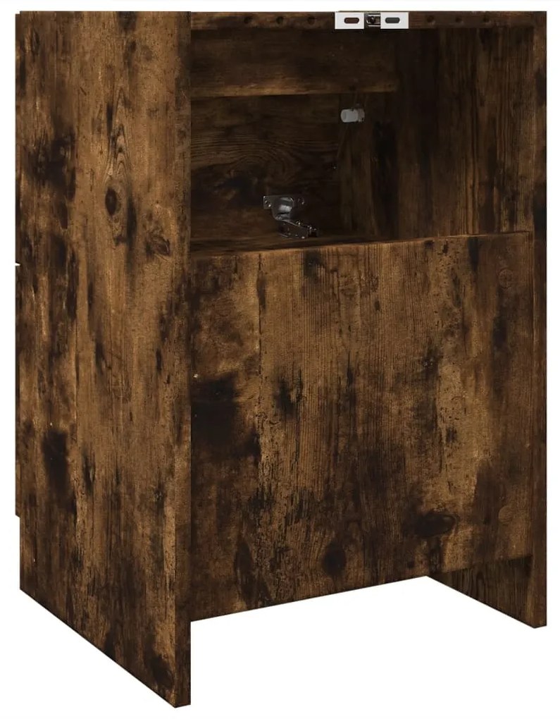 vidaXL Ντουλάπι Νιπτήρα Καπνιστή Δρυς 40x37x59 εκ. Επεξεργ. Ξύλο