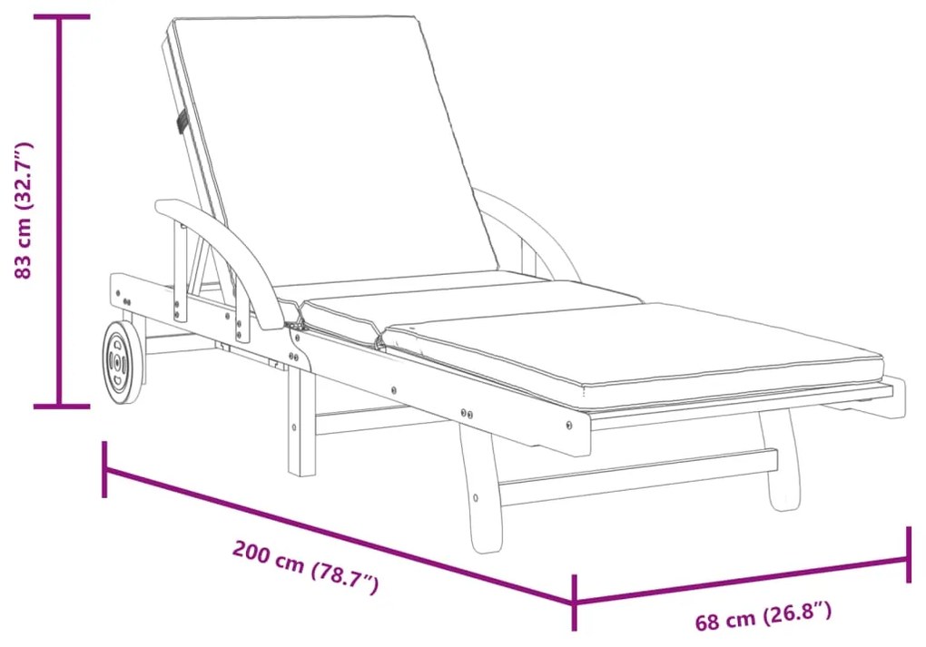 ΞΑΠΛΩΣΤΡΕΣ ΜΕ ΜΑΞΙΛΑΡΙΑ 2 ΤΕΜ. 200X68X83 ΕΚ. ΜΑΣΙΦ ΞΥΛΟ ΑΚΑΚΙΑΣ 3206372