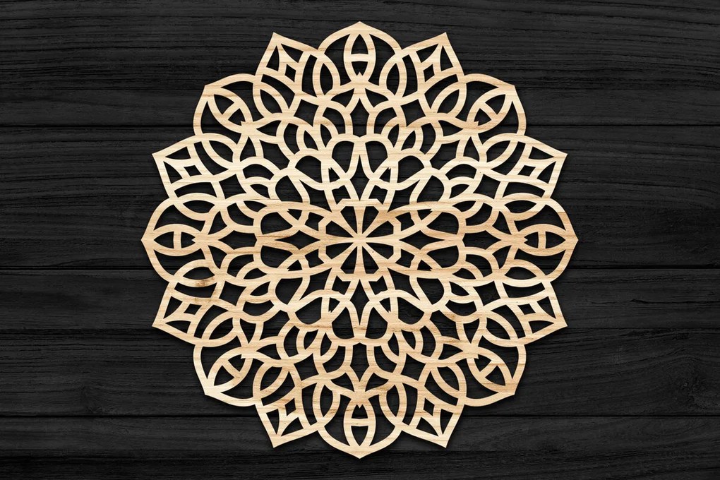Σετ των 2 Intra απο ξύλο plywood 3mm-4mm πάχος Τρισδιάστατη Mandala Δίασταση 30x30 cm INTRAFABR-69584955