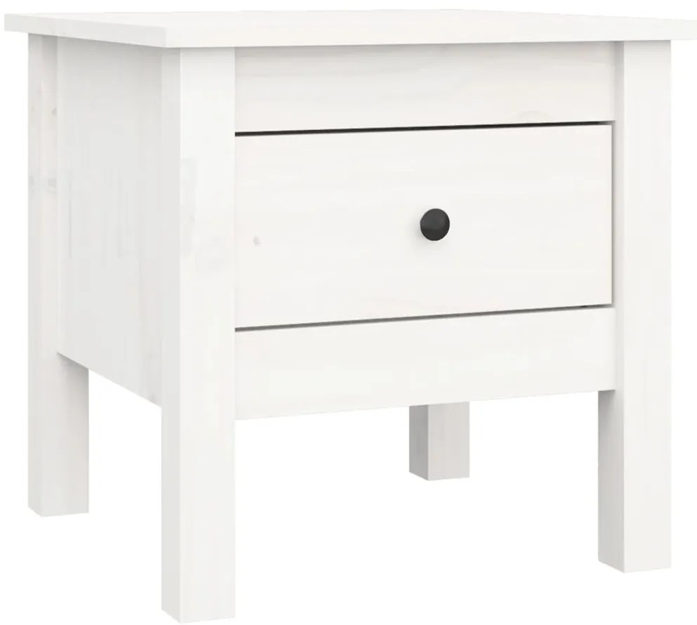 vidaXL Βοηθητικό Τραπέζι Λευκό 40 x 40 x 39 εκ. από Μασίφ Ξύλο Πεύκου