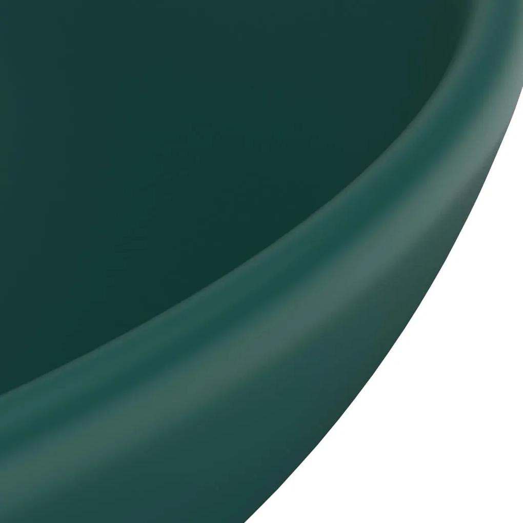Νιπτήρας Πολυτ. Στρογγυλός Σκ. Πράσινο Ματ 32,5x14 εκ Κεραμικός - Πράσινο