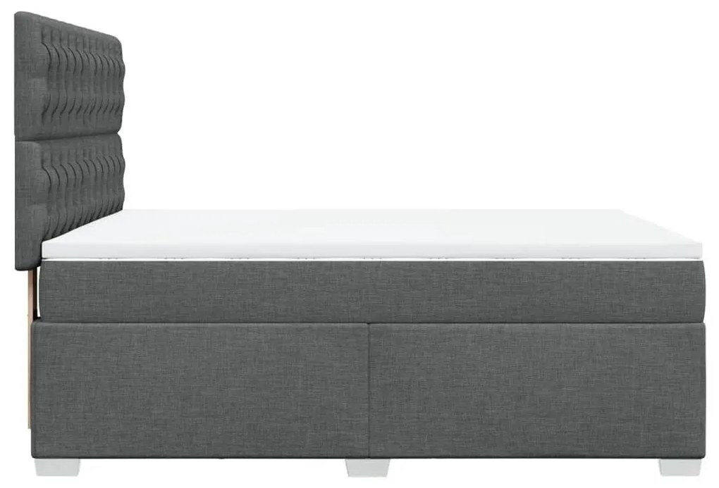 Κρεβάτι Boxspring με Στρώμα Σκούρο Γκρι 160x200 εκ Υφασμάτινο - Γκρι