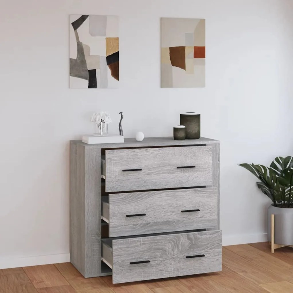 vidaXL Ντουλάπι Γκρι Sonoma 80x33x70 εκ. από Επεξεργασμένο Ξύλο