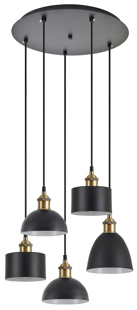 SE21-BR-10-5BL-MS123 MAGNUM FLEX Bronze Metal Pendant Black Metal Shade+ HOMELIGHTING 77-8971