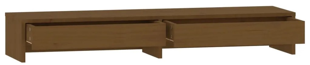 vidaXL Βάση Οθόνης Καφέ 100 x 27 x 15 εκ. από Μασίφ Ξύλο Πεύκου