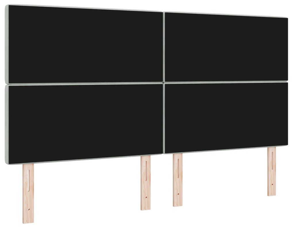 vidaXL Βελούδινο Κεφαλάρι Argyle Ανοιχτό γκρι 180 cm Βελούδο