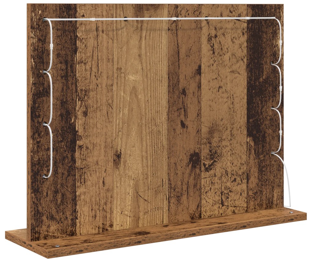 vidaXL καθρέφτης vanity  Παλιό ξύλο Ξύλο 60 x 45 x 18 εκ. Καθρέφτης