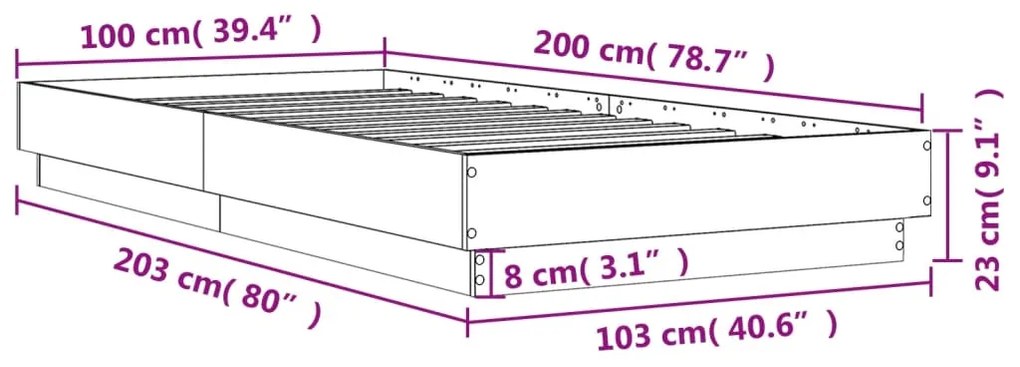 ΠΛΑΙΣΙΟ ΚΡΕΒΑΤΙΟΥ ΛΕΥΚΟ 100 X 200 ΕΚ. ΕΠΕΞΕΡΓ. ΞΥΛΟ 839595