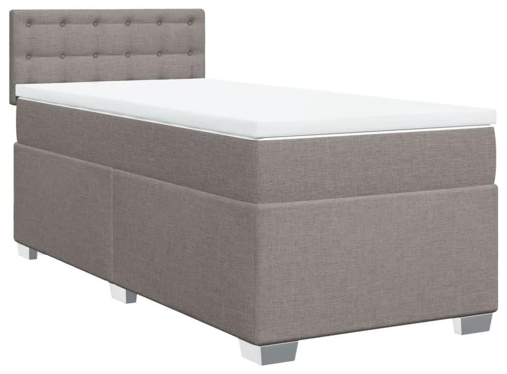 Κρεβάτι Boxspring με Στρώμα Taupe 80x200 εκ. Υφασμάτινο - Μπεζ-Γκρι