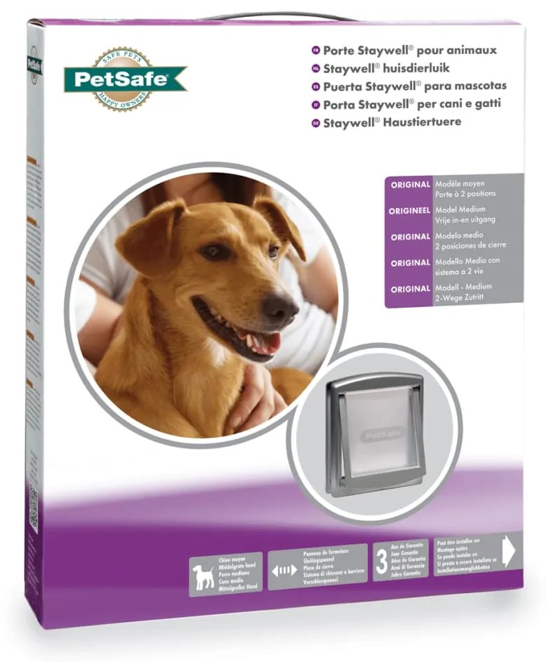 PetSafe Πόρτα Κατοικίδιου 2 Κατευθύνσεων 757 Μεσαία Ασημί 26,7x22,8 εκ