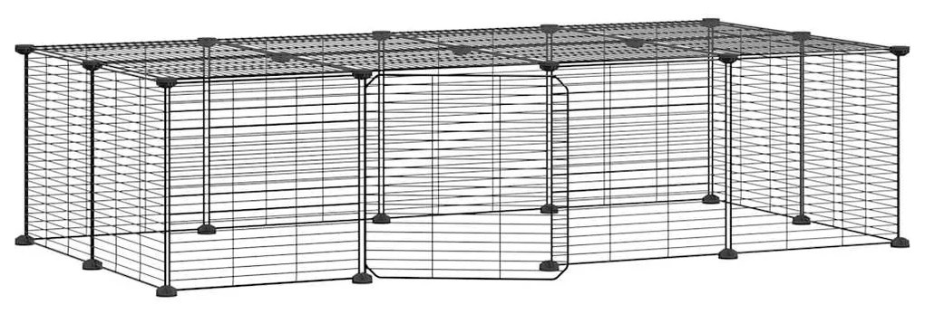 vidaXL Κλουβί Κατοικίδιων με 20 Πάνελ + Πόρτα Μαύρο 35 x 35εκ Ατσάλινο