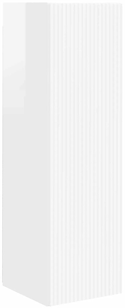 vidaXL Σετ επίπλου τηλεόρασης Επιτοίχιο 4 pcs Υψηλής γυαλάδας λευκό