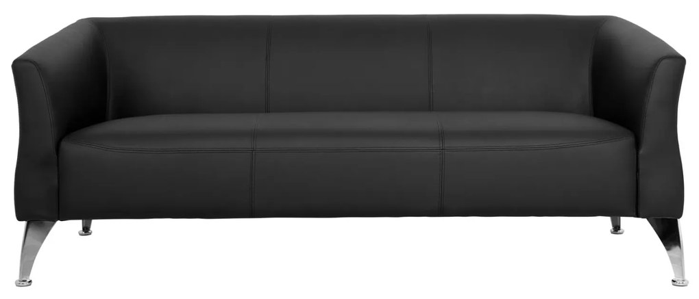 Καναπές Τριθέσιος KIANA με PU Μαύρο 180x75x71 εκ. 180x75x71 εκ.