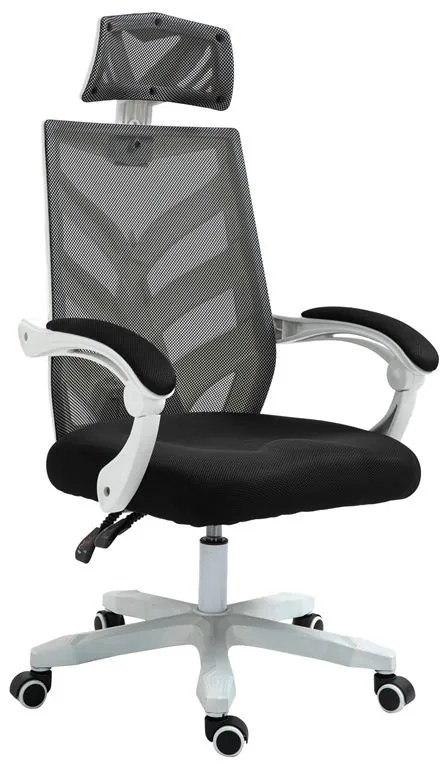 WOODWELL BF2985 Πολυθρόνα Γραφείου Διευθυντή, Άσπρο - Mesh Μαύρο 60x66x111/121cm ΕΟ606,1