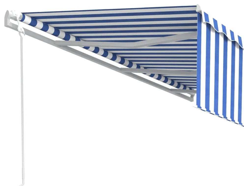 vidaXL Τέντα Συρόμενη Αυτόματη με Σκίαστρο Μπλε / Λευκό 6 x 3 μ.