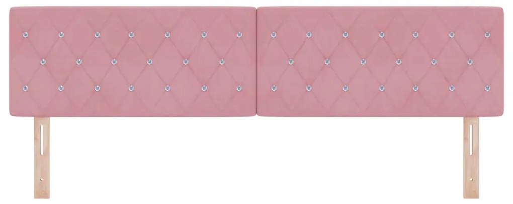 vidaXL Κεφαλάρι LED με φώτα λωρίδας LED Argyle Ροζ 90 cm Βελούδο