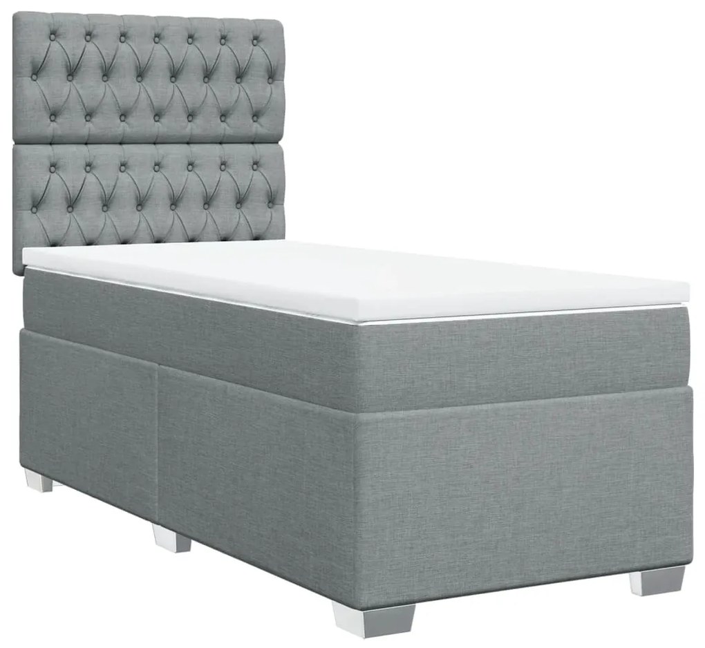 ΚΡΕΒΑΤΙ BOXSPRING ΜΕ ΣΤΡΩΜΑ ΑΝΟΙΧΤΟ ΓΚΡΙ 90X200 ΕΚ. ΥΦΑΣΜΑΤΙΝΟ 3290378