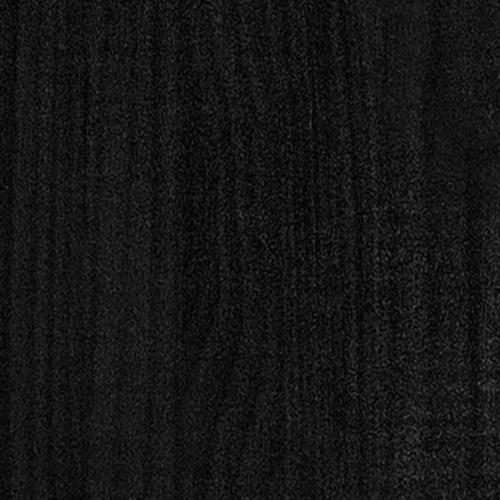 Ζαρντινιέρες 2 τεμ. Μαύρες 40 x 40 x 70 εκ. Μασίφ Ξύλο Πεύκου - Μαύρο
