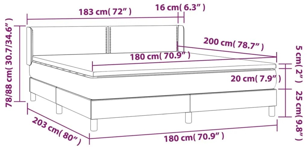 ΚΡΕΒΑΤΙ BOXSPRING ΜΕ ΣΤΡΩΜΑ ΑΝΟΙΧΤΟ ΓΚΡΙ 180X200 ΕΚ. ΥΦΑΣΜΑΤΙΝΟ 3130209