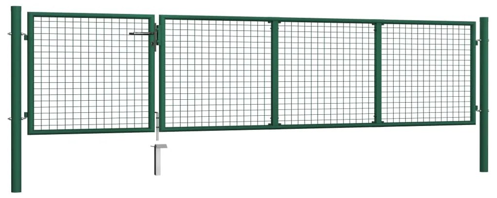 vidaXL Πόρτα Κήπου Πράσινη 350x75 εκ. από Ατσάλι