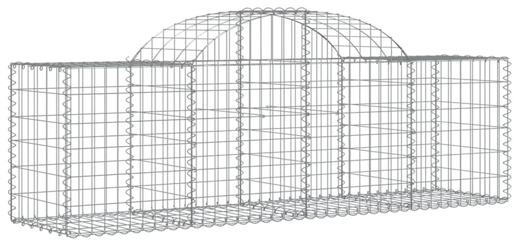 Συρματοκιβώτια Τοξωτά 15 τεμ. 200x50x60/80 εκ. Γαλβαν. Ατσάλι - Ασήμι