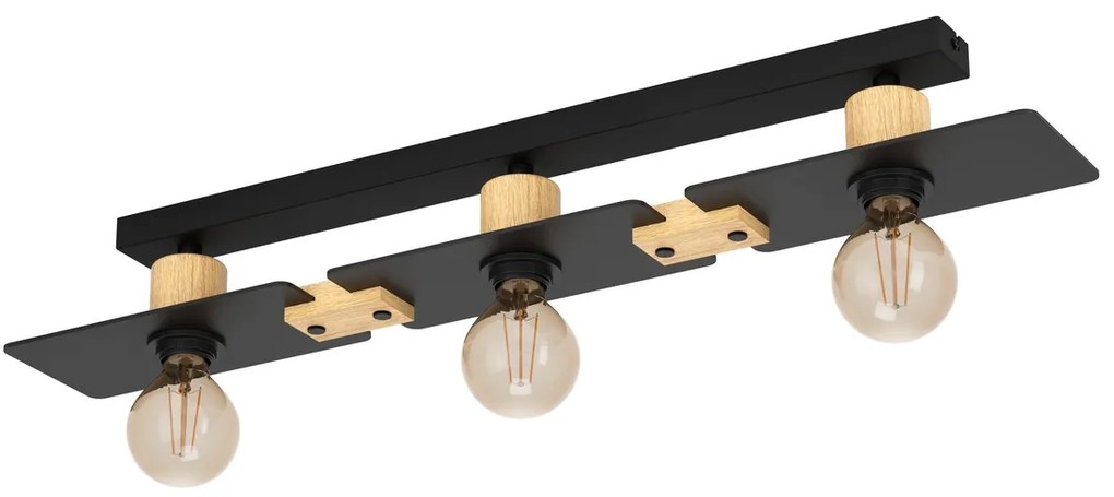 Φωτιστικό Οροφής Eglo 43751 BRAMERTON Καφέ (Brown)|Μαύρο Ματ (Black Mat)