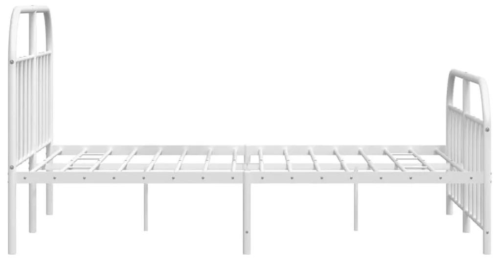 Πλαίσιο Κρεβατιού με Κεφαλάρι&amp;Ποδαρικό Λευκό 180x200εκ. Μέταλλο - Λευκό